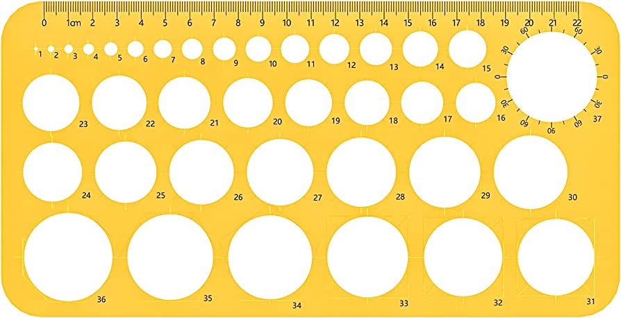 RZDEAL Circle Round Stencil Template Artist Design Drawing Aid Tool (Diameter from 1 mm to 37 mm) | Amazon (US)