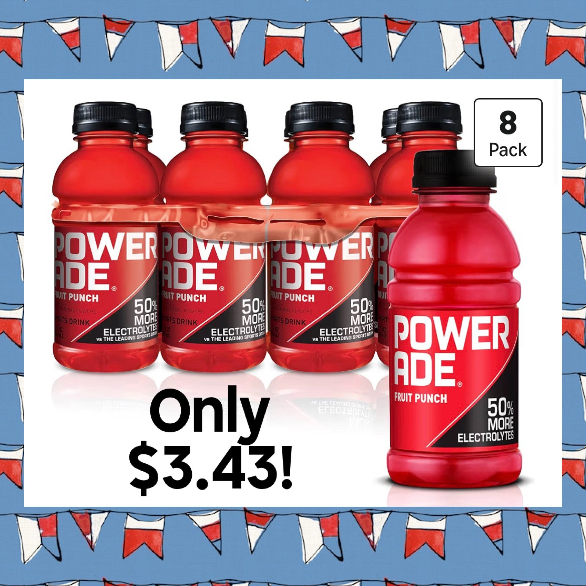 This 8 pack of Powerade Bottles is down to only $3.43 today at Amazon! Excellent deal for this electrolyte drink that’s perfect for Summer sports season or anytime to stay hydrated! 💦

#LTKSaleAlert #LTKActive #LTKKids