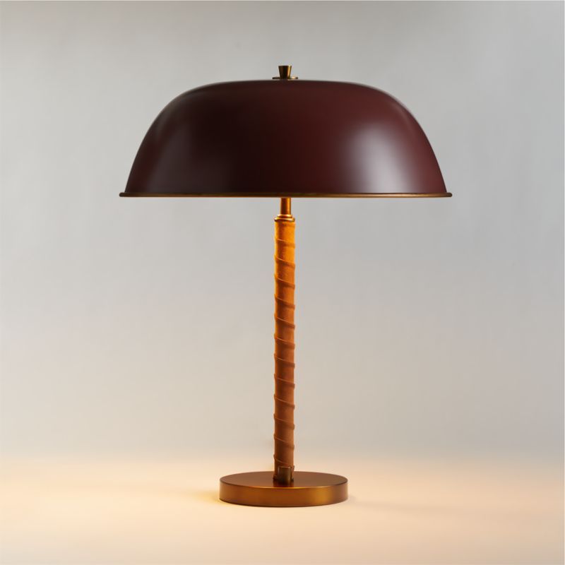 Dalton Brown Suede and Metal Dome Table Lamp by Jake Arnold + Reviews | Crate & Barrel | Crate & Barrel
