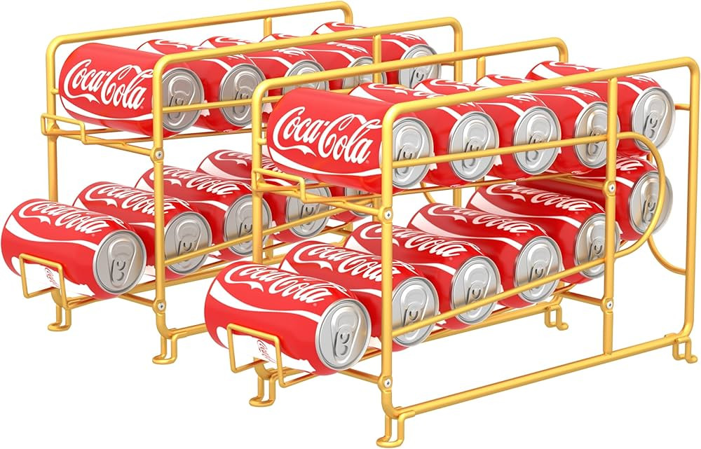 2 Pack -SUFAUY Stackable Beverage Soda Can Dispenser Organizer Rack for Pantry or Refrigerator, G... | Amazon (US)