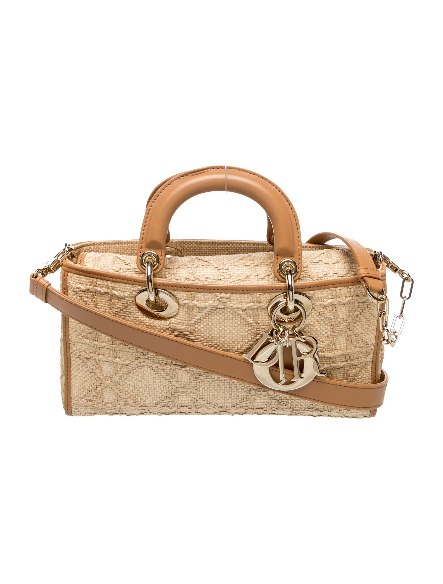 Christian Dior Cannage Raffia Macro Cannage Lady D-Joy bag - Neutrals Shoulder Bags, Handbags - C... | The RealReal