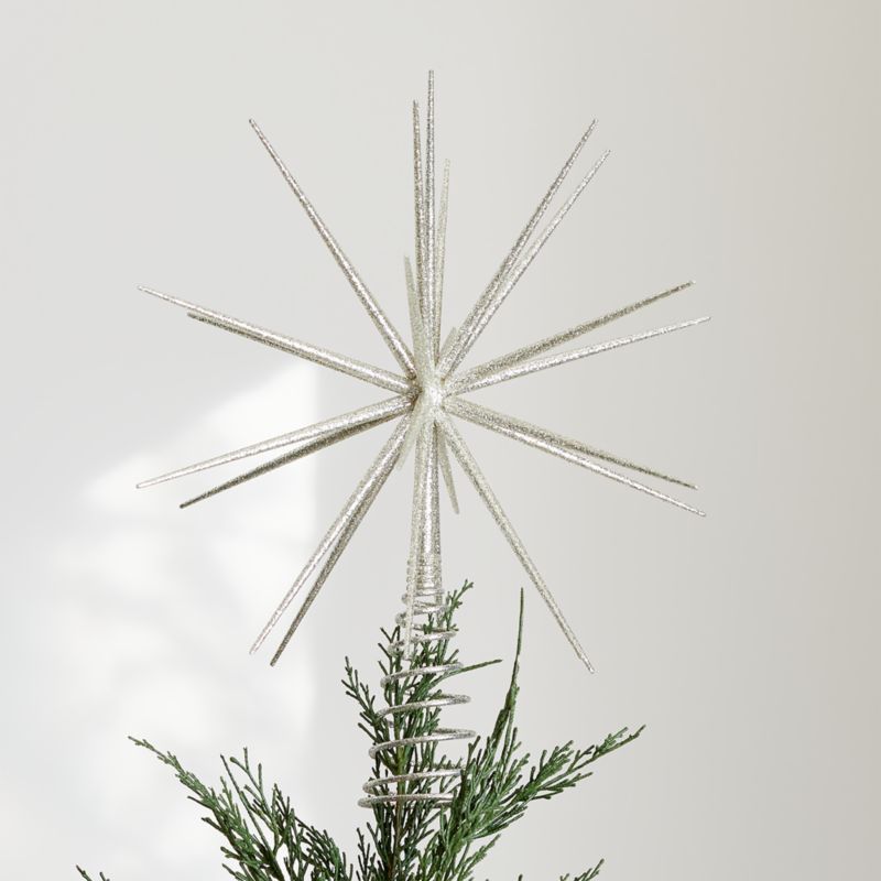 Glitter Silver 3D Star Tree Topper + Reviews | Crate and Barrel | Crate & Barrel