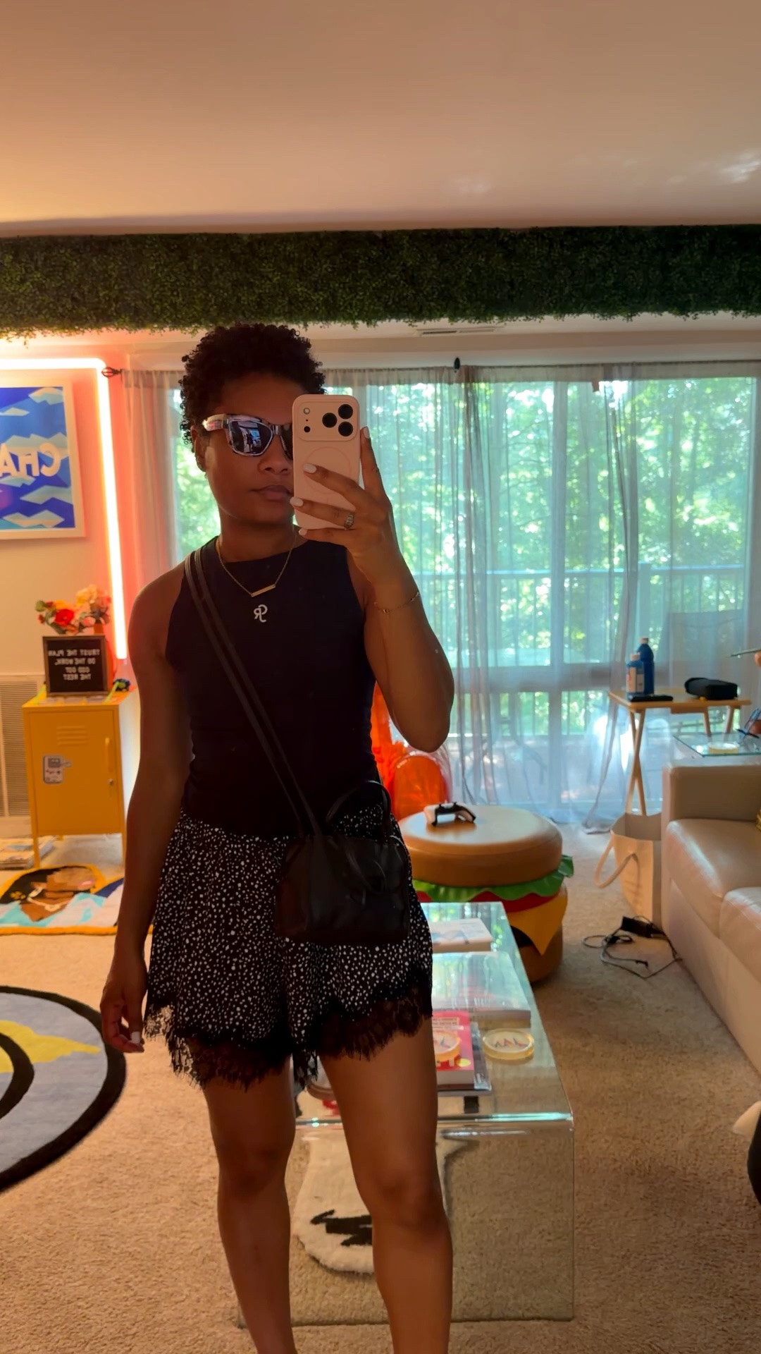What I wore today: It’s about 90 degrees outside so I want to stay cool but stylish. These lace shorts were perfect because they’re loose and breezy. And the navy tank was a no brainer! 

I’m wearing a small in everything and a 10 in the shoes. I had to size up a half size.

#LTKootd #LTKdayinmylife #LTKSeasonal