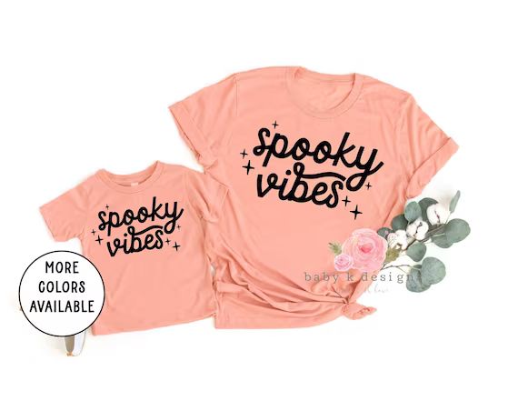 Spooky Vibes Toddler Shirt Kid Halloween Shirt Halloween | Etsy | Etsy (US)