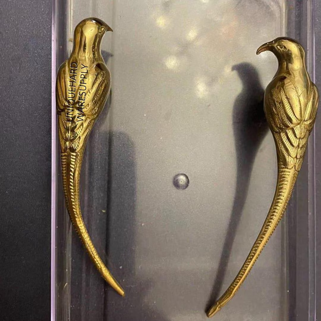 Brass Magpie Drawer Knobs,solid Brass Birds Handles,custom Engraved Wardrobe Knob Cabinet Pulls, ... | Etsy (US)