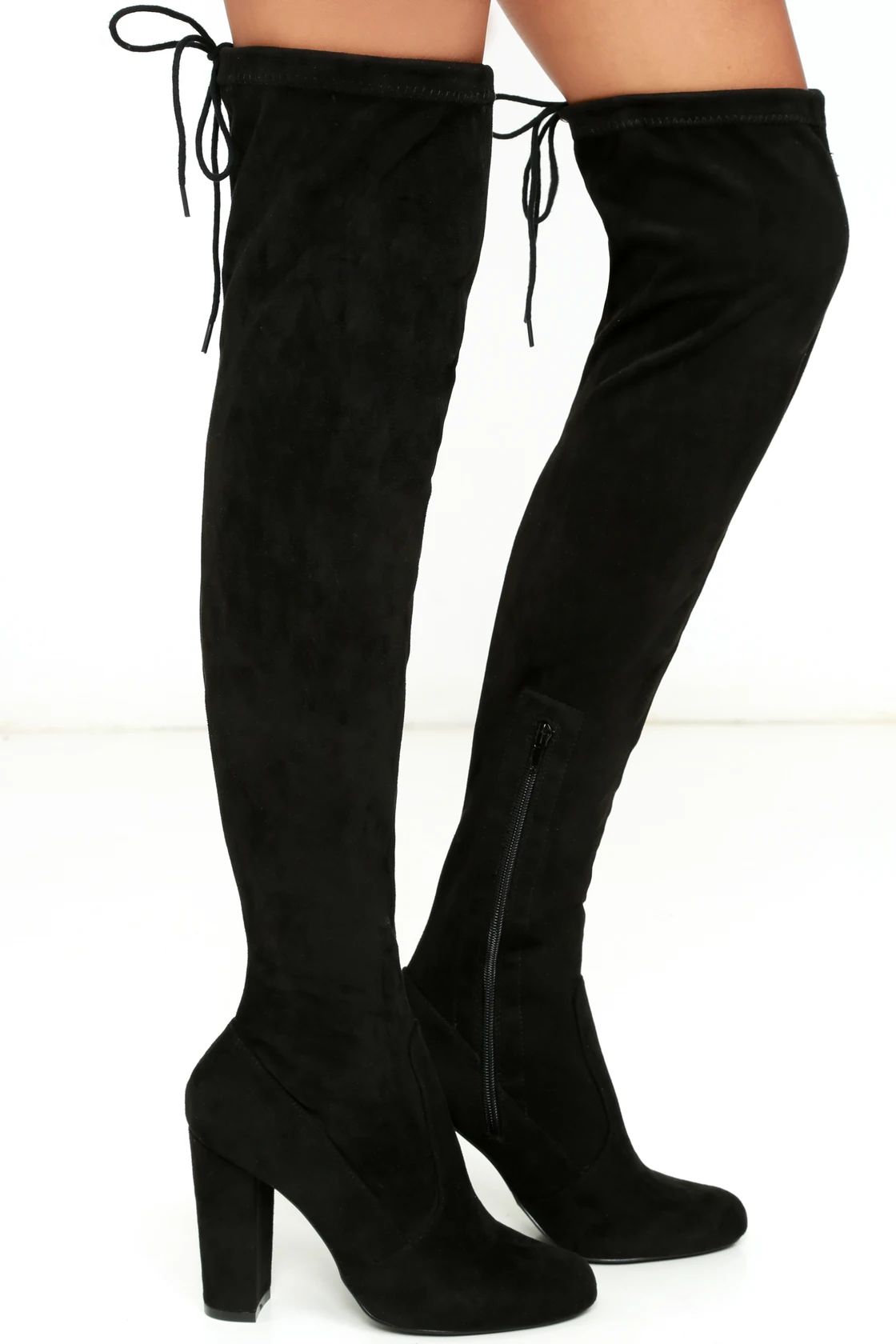 So Much Yes Black Suede Over the Knee Boots | Lulus (US)