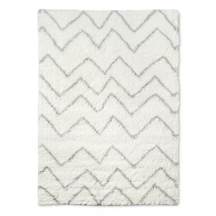 48"x66" Chevron Shag Area Rug Cream - Pillowfort™ | Target