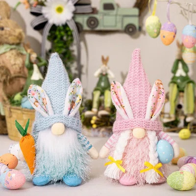 2 Pieces Easter Gnome Ornament Decoration, Bunny, Egg Decoration Easter Gift, Home Holiday Decoration Table Party Decoration | Wayfair North America