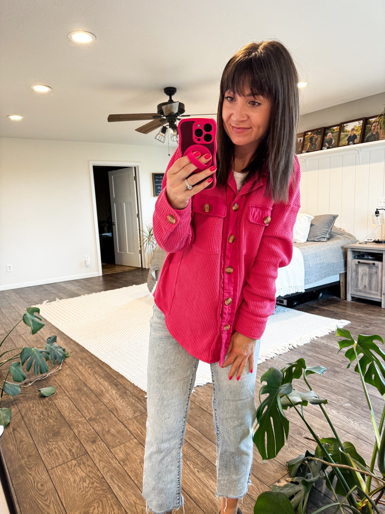 Never thought you’d catch me with this much pink, I hated it when I was growing up. Now I just can’t get enough 🩷🩷

Button up: small 
Pants: 4

#LTKmomlife #LTKootd #LTKU