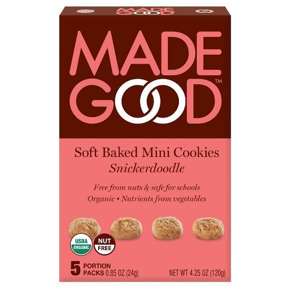 MadeGood Organic Gluten Free Snickerdoodle Soft Baked Cookies  - 4.25oz | Target