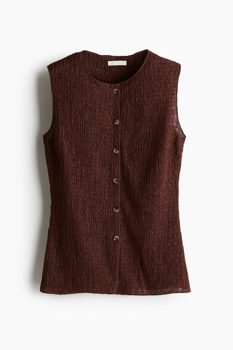 H & M - Textured Jersey Vest - Beige | H&M (US + CA)