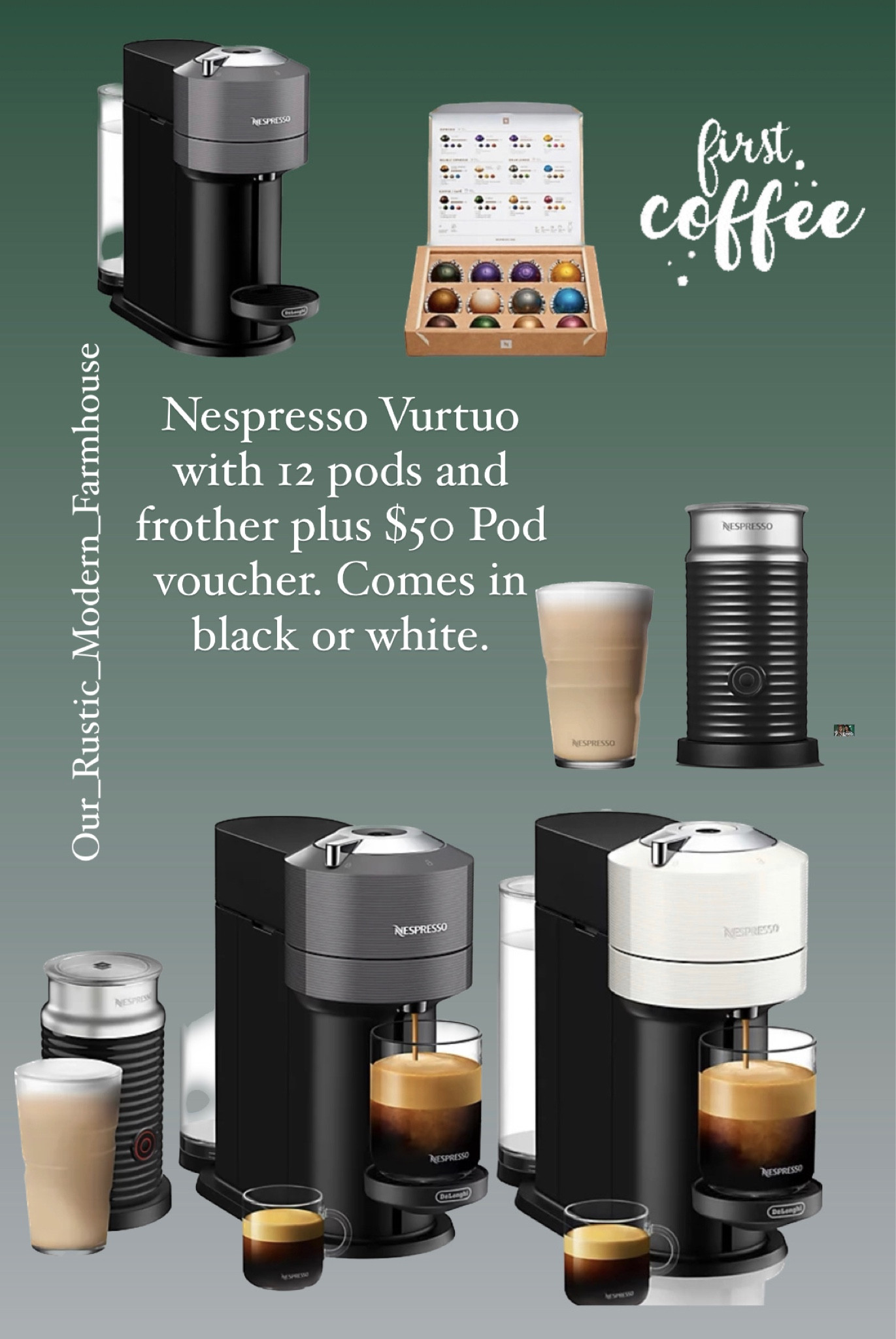 The best coffee machine for the money. Comes with a frother, $50 pod voucher and 12 pods to try. Also it comes in black or white  

#LTKGiftGuide #LTKhome #LTKHolidaySale