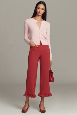 The Colette Ruffle-Hem Knit Wide-Leg Pants by Maeve | Anthropologie (US)