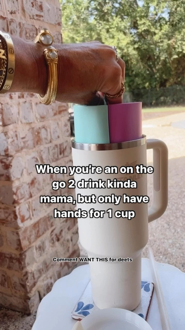 

The Stanley accessory you didn’t know you needed. 2 in 1 drinks. It’s heat proof, leak resistant & holds 2 drinks with one cup. Great for moms on the go to have your kids drinks in on too. Daily deal. Kitchen essentials.  #ltksalealert #ltkvideo #ltkover40

#LTKVideo #LTKSaleAlert