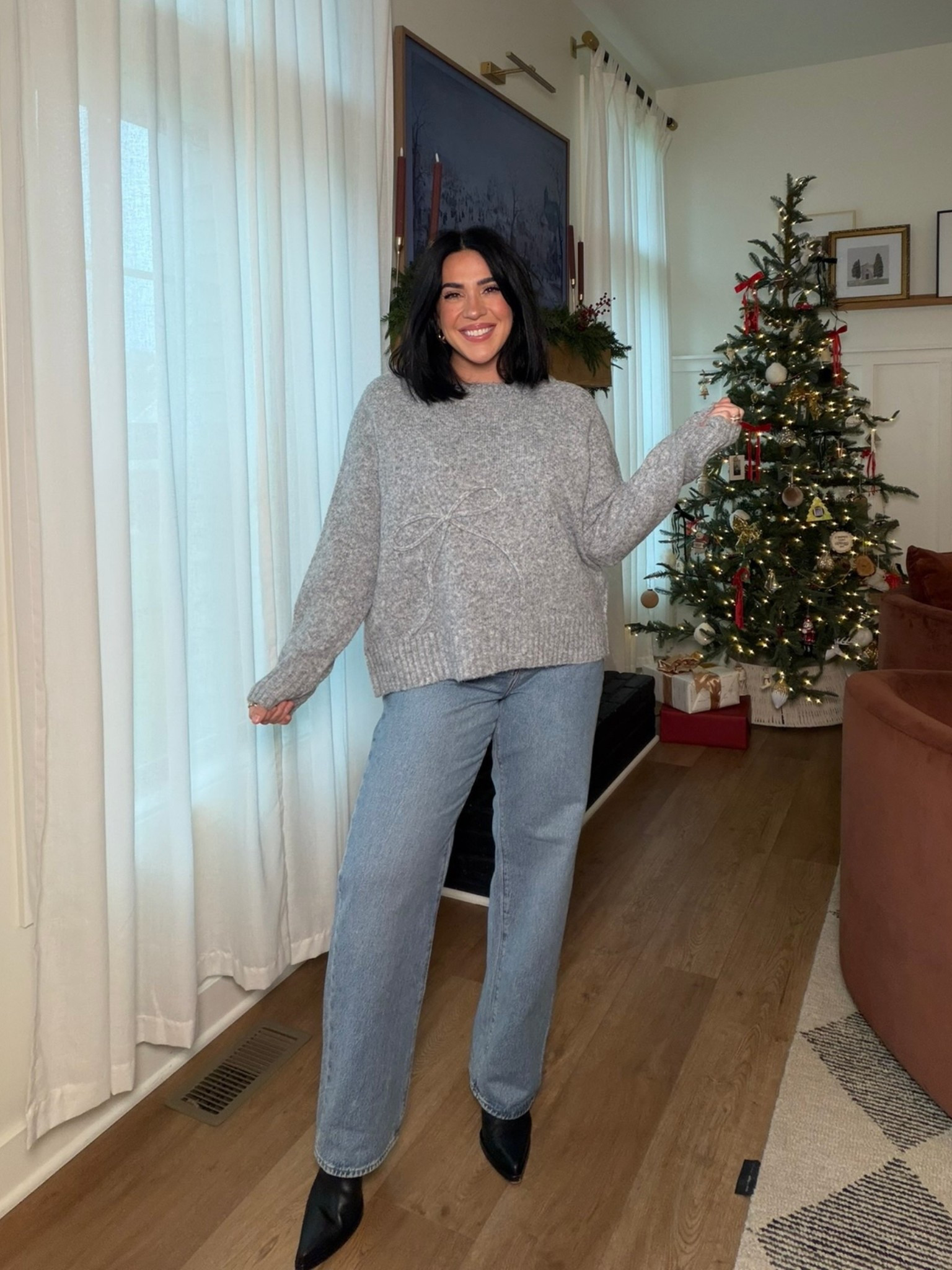 Such a sweet sweater, dress it up or down. Size 1X for me:) Jeans are 30. 

Holiday outfit ideas, Walmart fashion, mom style, winter outfit. 

#LTKFindsUnder50 #LTKHoliday #LTKootd