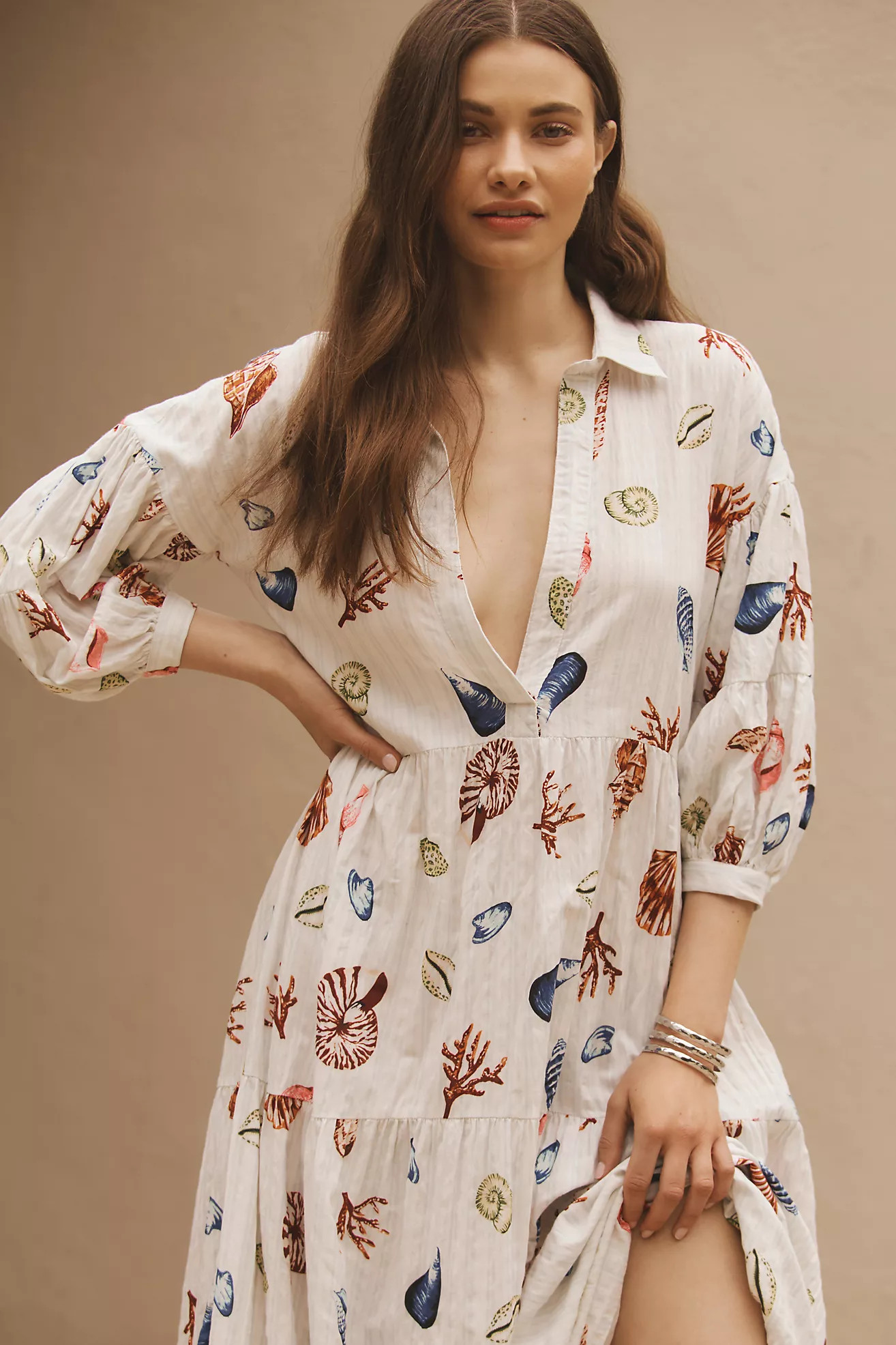 The Carolita Printed Tiered Shirt Dress | Anthropologie (US)