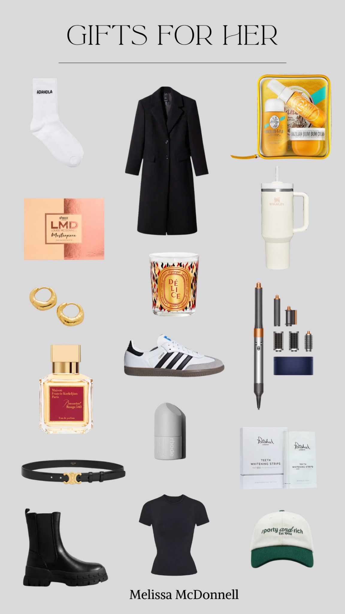 Gifts for her - Christmas gift ideas 

Brands mentioned: 
Adanola 
Mango 
Stanley 
LMD BPerfect Masterpiece pallete (on www.bperfectcosmetics.com MMD25) for 25% OFF palette too!
Adidas 
Celine 
Dyson 
Polished London
Skims 
Sporty & Rich 
Boohoo 
Monica Vader 
Sol de Jainero 
Rhode beauty 
Dipytique 

#LTKfindsunder50 #LTKGiftGuide #LTKeurope