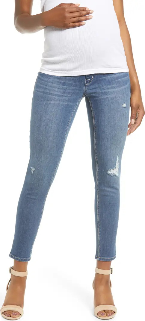 1822 Denim Distressed Ankle Maternity Skinny Jeans | Nordstrom | Nordstrom