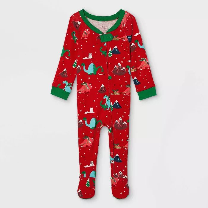 Target/Kids/Baby Clothing/Baby Gender Neutral Clothing/Pajamas‎Baby Holiday Dino Print Matching... | Target