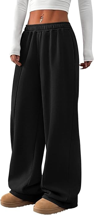 PRETTYGARDEN Fall Womens Sweatpants Baggy Wide Leg Pants with Pockets | Amazon (US)