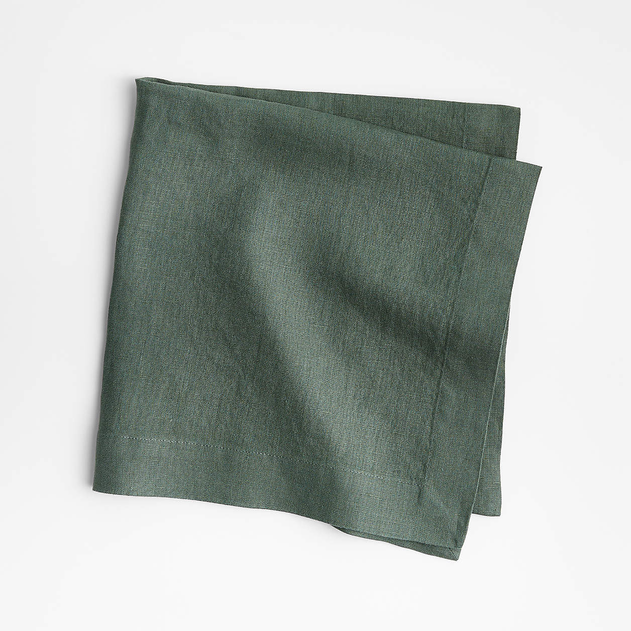 Marin Pine Green EUROPEAN FLAX -Certified Linen Napkin, Set of 4 + Reviews | Crate & Barrel | Crate & Barrel