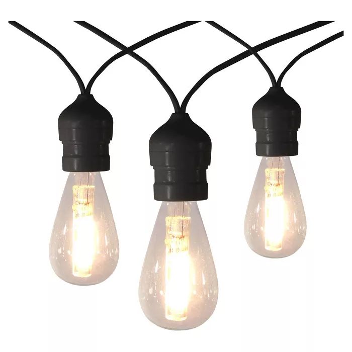 10ct Outdoor LED Vintage Warm White String Lights with Black Wire - Threshold™ | Target