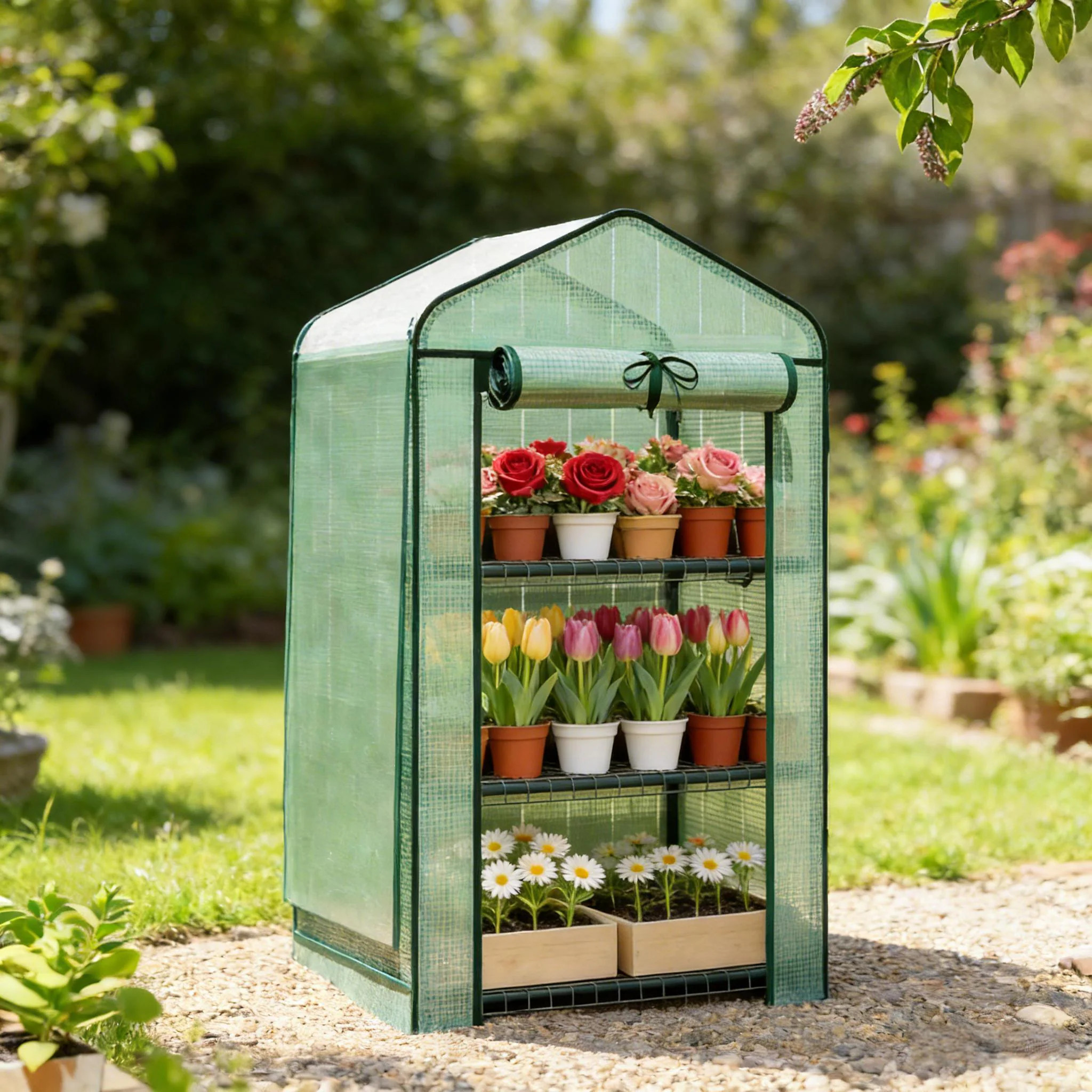 Blisstyle Small Greenhouse Convenient Mini Greenhouse Outdoor Greenhouse Green Houses for Outside Heavy Duty | GH12 | Lowe's