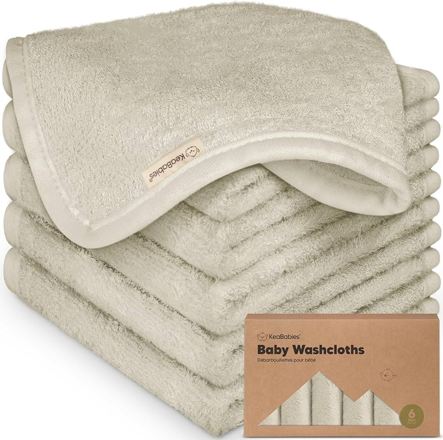 6-Pack Baby Washcloths - Soft Absorbent Viscose from Bamboo Wash Cloths for Babies, Kids, Toddler... | Amazon (US)