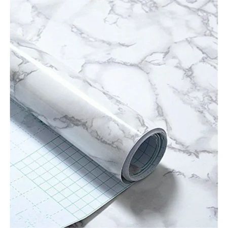 Grey Marble Look Contact Paper Gloss Film Vinyl Self Adhesive Backing Granite Shelf Liner Peel and S | Walmart (US)