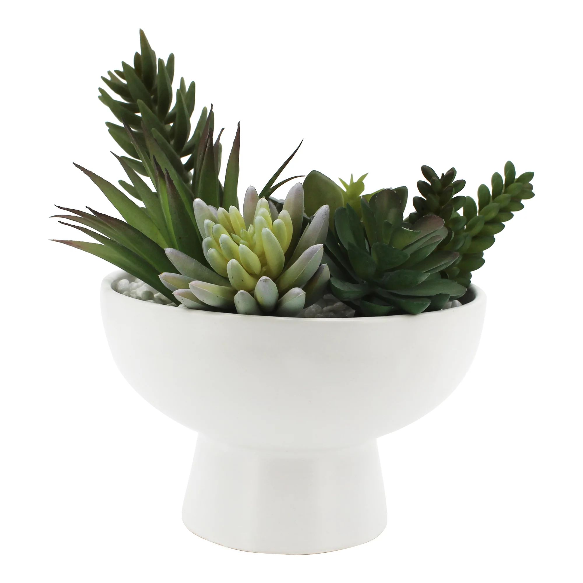 Better Homes & Gardens 8" Artificial Succulent Arrangement in Ceramic Planter, Multicolor | Walmart (US)