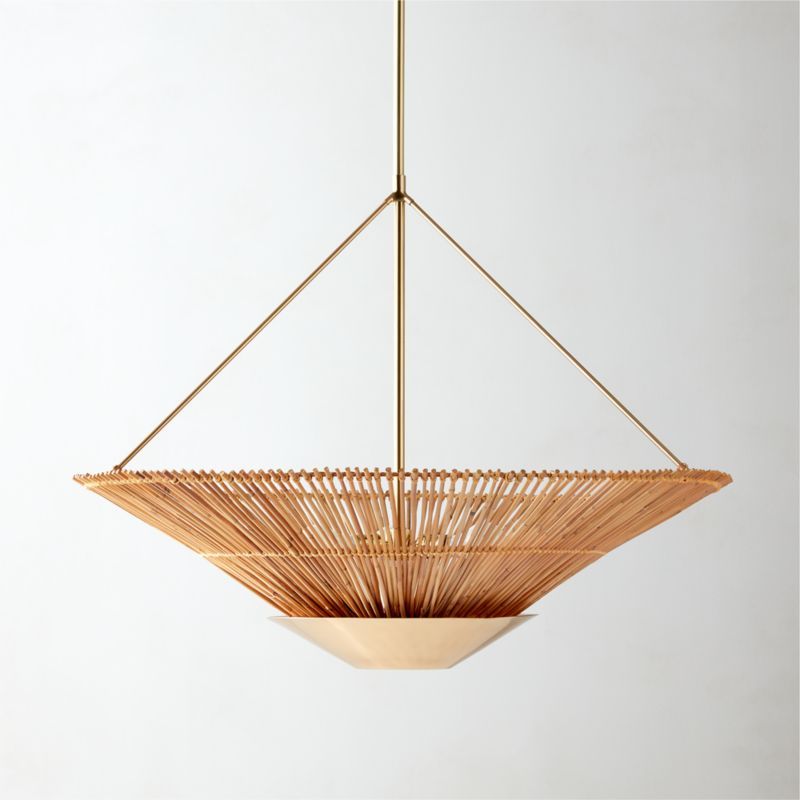 Copa Modern Natural Rattan Tiered Pendant Light | CB2 | CB2