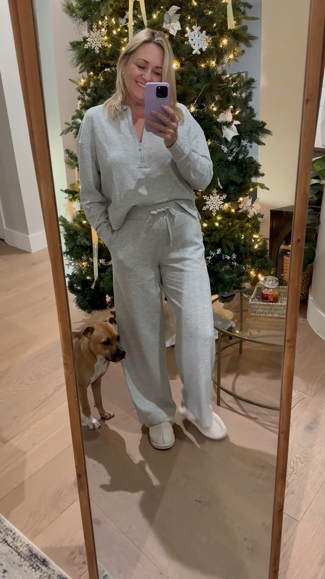 It’s comfy season!  Waffle knit matching set and slippers.  Holiday gifts for her, winter outfit, comfy “me time” 

#LTKGiftGuide #LTKHoliday #LTKselfcare