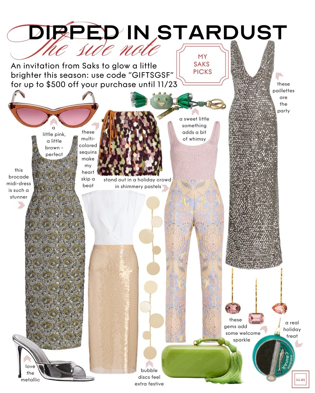 The Sidenote 🏷️: an invitation from @Saks to glow a little brighter this season: use code “GIFTSGSF” for up to $500 off your purchase until 11/23 🌙✨ #Saks #SaksPartner

#LTKHoliday #LTKCyberWeek