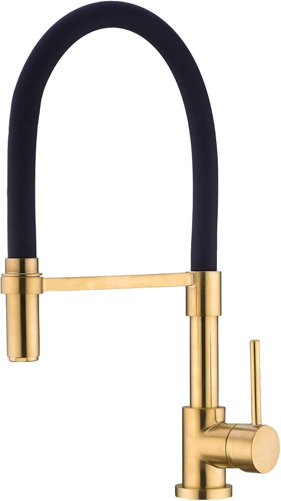 WENKEN Brushed Gold Kitchen Sink Faucet with Pull Down Spray, Solid Brass Kitchen Faucet Gold and... | Amazon (US)