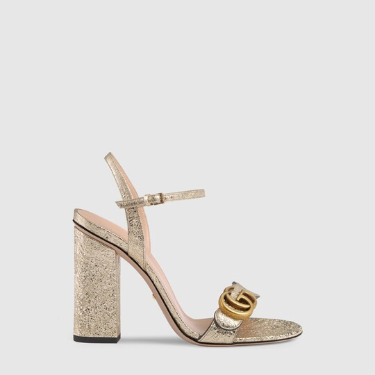 Metallic laminate leather sandal | Gucci (US)