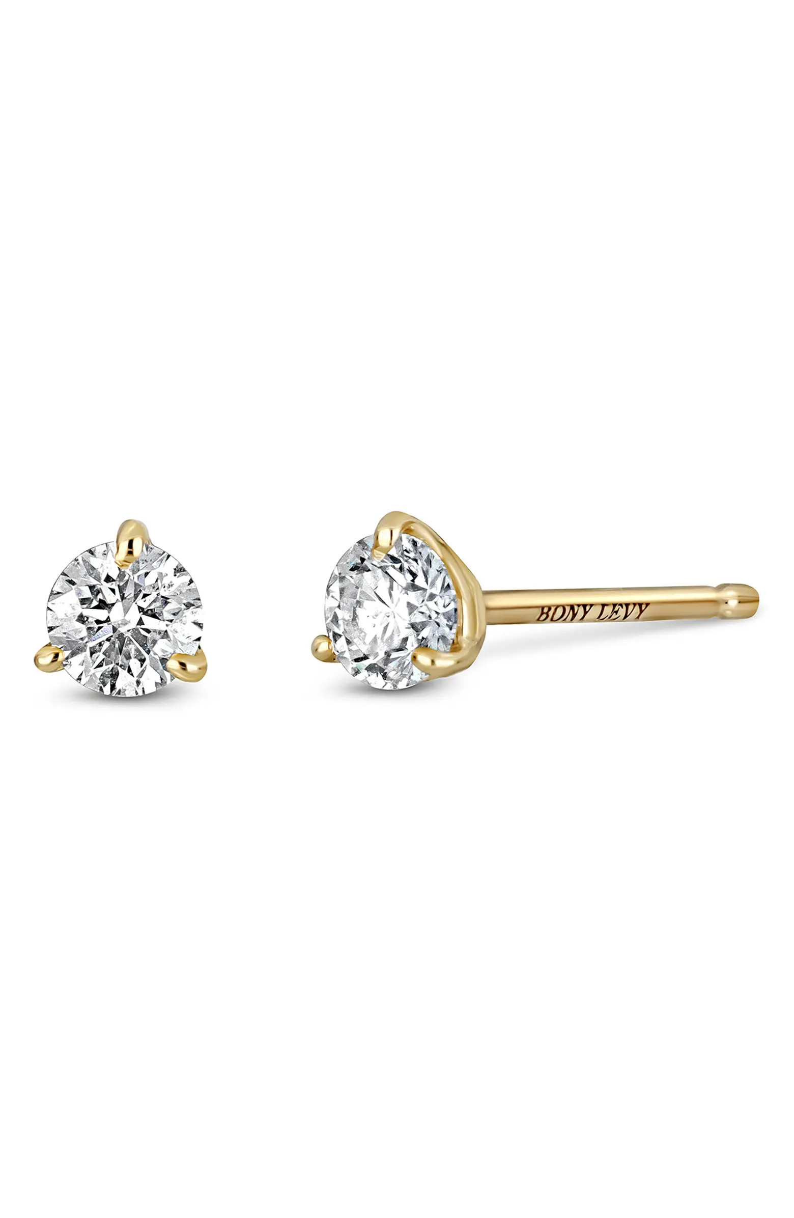 Bony Levy 18K Gold Diamond Stud Earrings - .05ct.–.50ct. | Nordstrom | Nordstrom