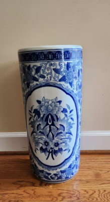 Chinoiserie Umbrella Stand Chinese Blue & White Floral | eBay US
