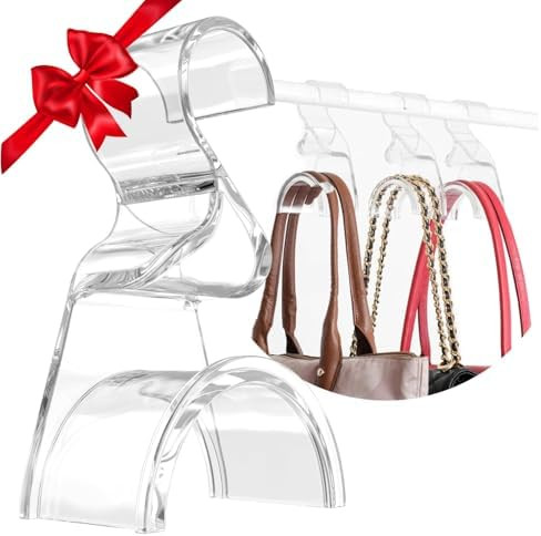 Wiosi Premium Clear Purse Hanger Closet Set of 3 - Durable Acrylic Organizers and Storage Bag Han... | Amazon (US)