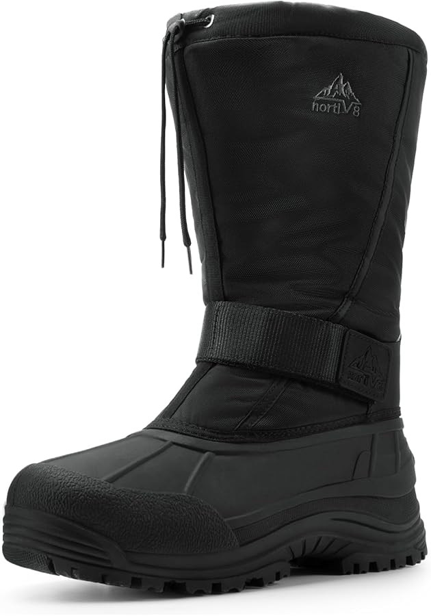 NORTIV 8 Men's Waterproof Winter Snow Boots Insulated Fur Liner Lightweight Outdoor Tall Boots | Amazon (US)
