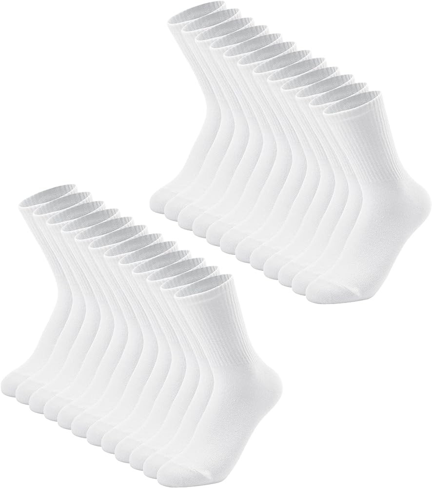 DOKUTOKU 3-12 Pack Womens Crew Socks Size 6-9 Light Weight Thin Casual Calf Socks | Amazon (US)