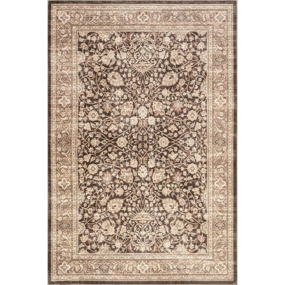 Nuloom Cerise Floral Faded Spill Proof Machine Washable Area Rug | Target