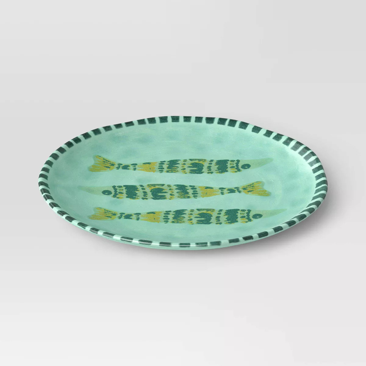 9" Stoneware Dinner Plate Green Fish - Threshold™ | Target