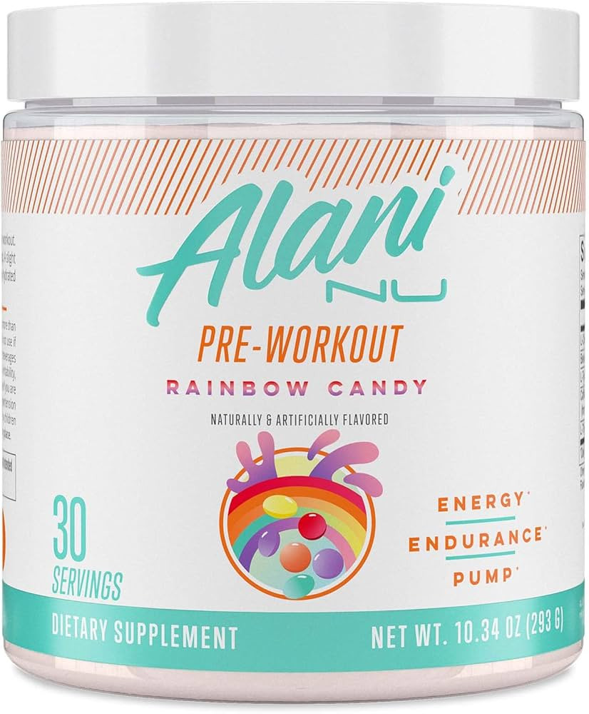 Alani Nu Pre Workout Powder Rainbow Candy | Amino Energy Boost | Endurance Supplement | Sugar Fre... | Amazon (US)