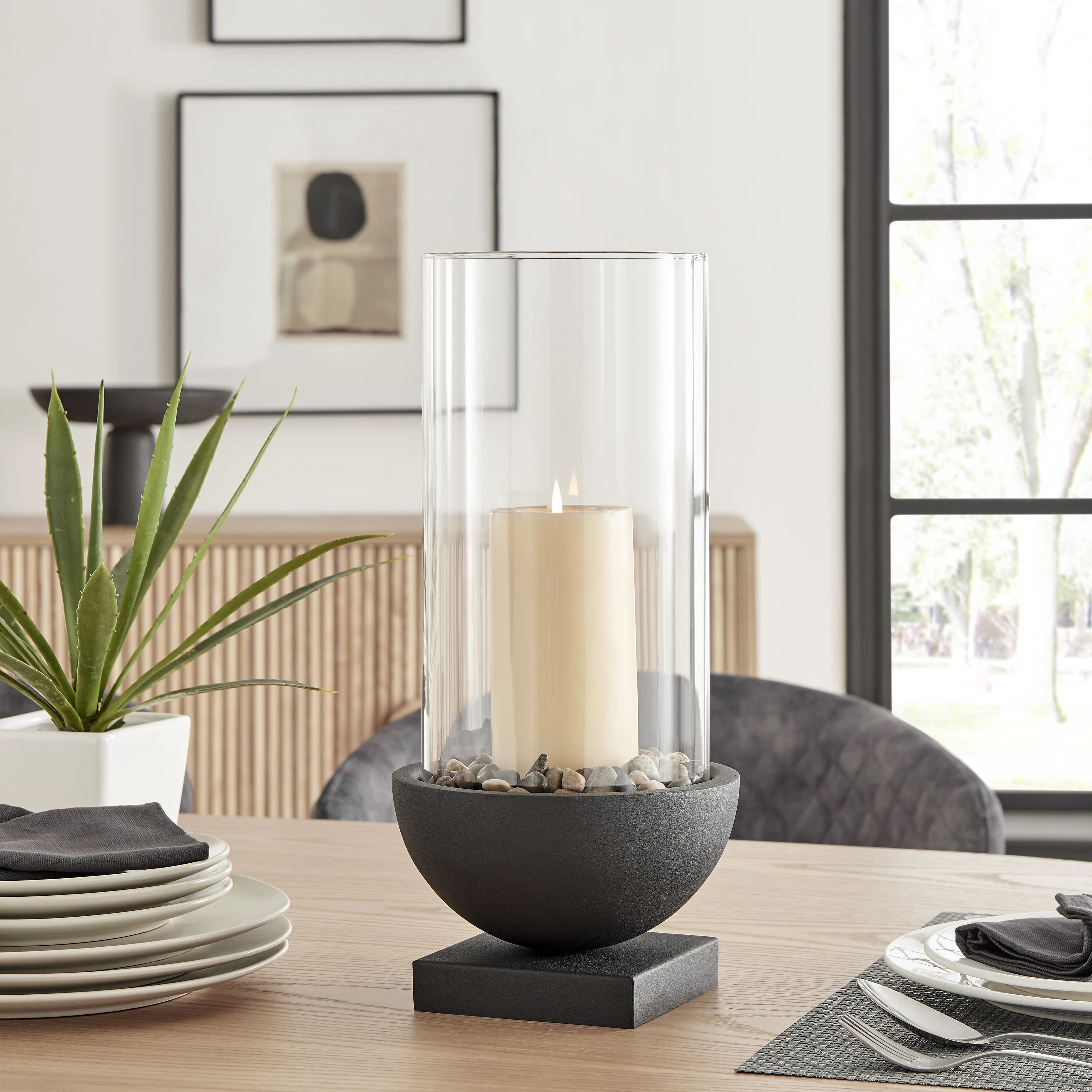 Tabletop Centerpiece Candle Holders Metal Tabletop Hurricane | Wayfair North America
