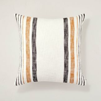 24" x 24" Border Stripe Square Throw Pillow  Tan/Gray/Cream - Hearth & Hand™ with Magnolia | Target