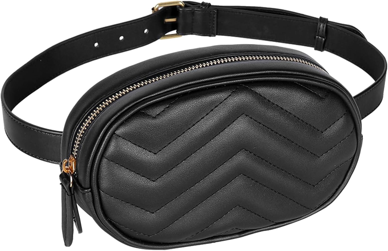 Geestock Black Fanny Packs, Leather Waist Bags for Women, Waterproof Belt Bag, Crossbody Bag, Sty... | Amazon (US)
