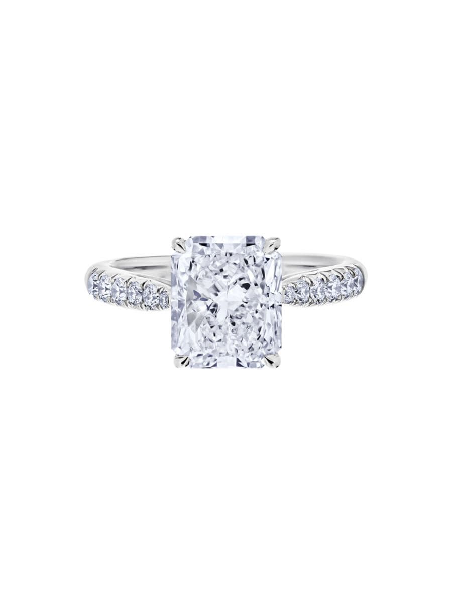 3.02 CTW Cushion Cut Pave Diamond Cocktail Ring in Platinum | Saks Fifth Avenue