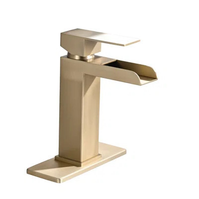 Waterfall Design Brushed Gold Faucet For Elegance And Functionality In Bathrooms And Bars | Wayfair North America