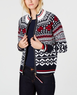 Tommy Hilfiger Fair Isle Zip-Up Sweater, Created for Macy's | Macys (US)