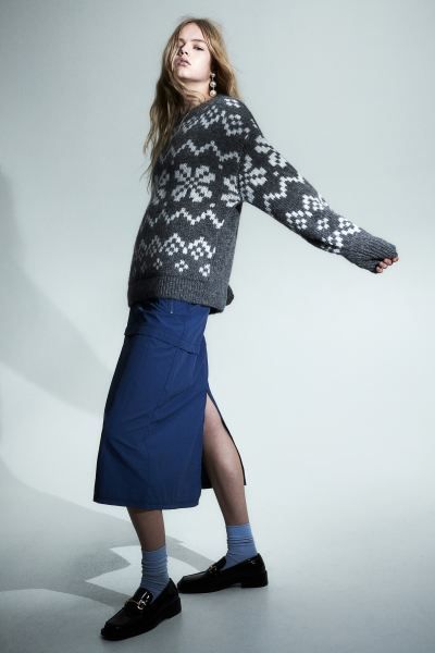 Oversized jacquard-knit jumper | H&M (UK, MY, IN, SG, PH, TW, HK)
